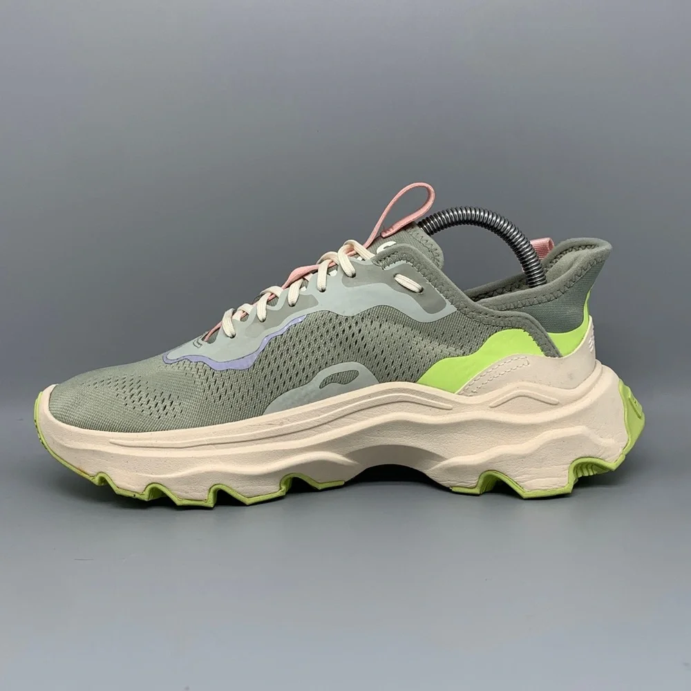 Sorel Kinetic Breakthru Tech Lace Green Pastel Chunky Sneakers Women’s Sz 9.5‎